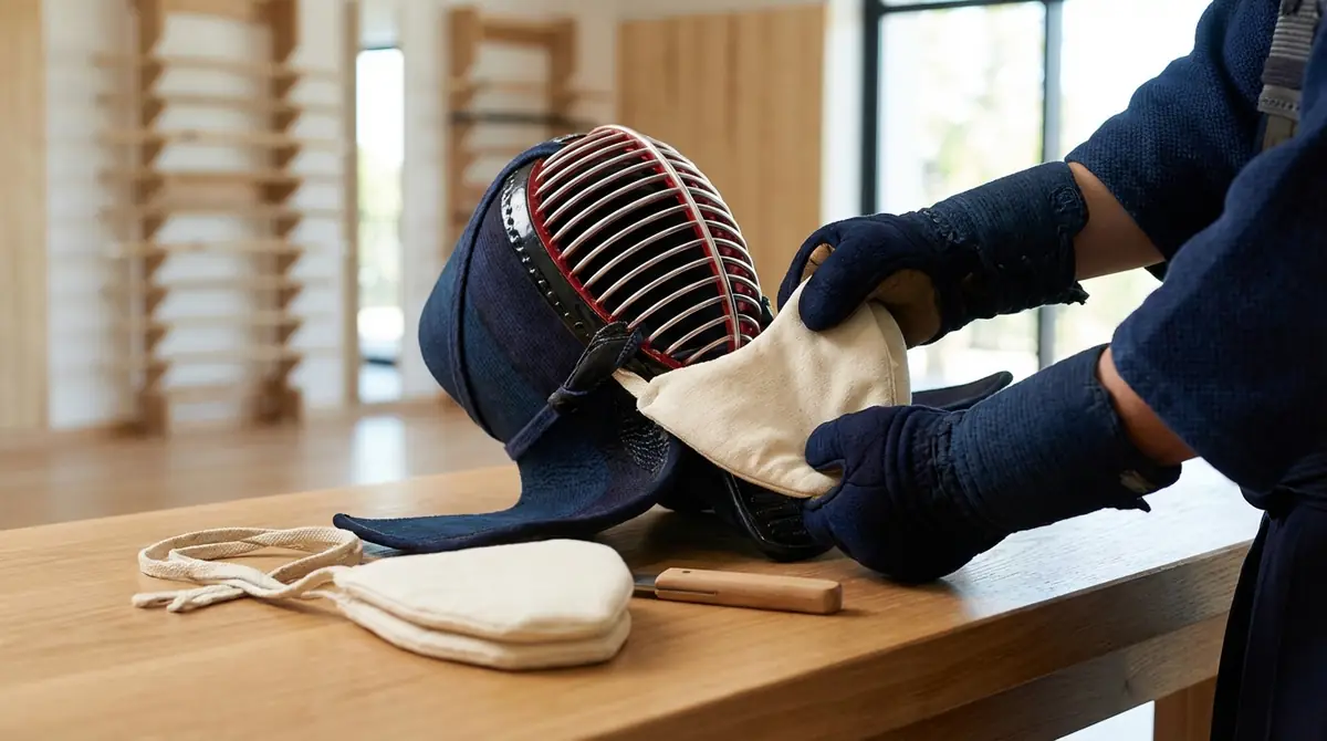 剣道の顎当ての取り付け・交換方法