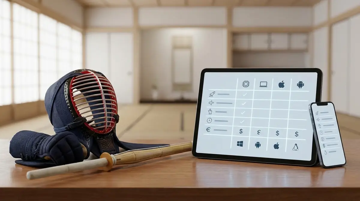 剣道スコアアプリ比較表|機能・料金・対応OSを一覧チェック