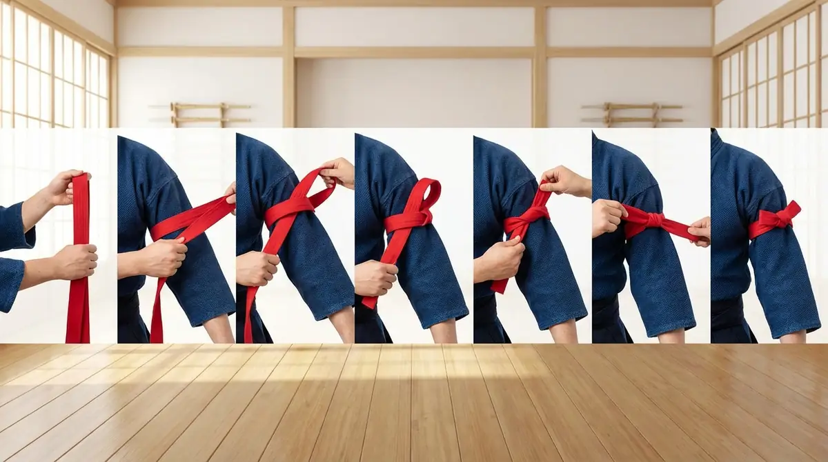 【図解7ステップ】剣道タスキの正しい付け方