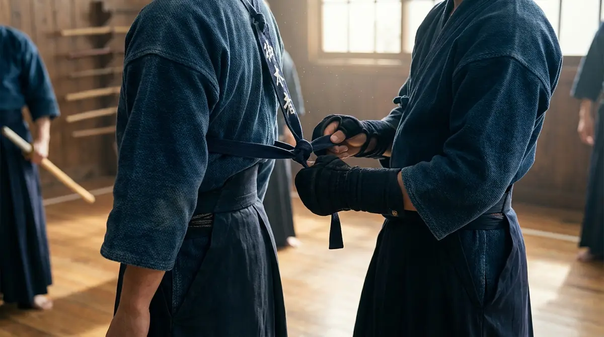 【動画解説】剣道タスキの付け方を実演で確認