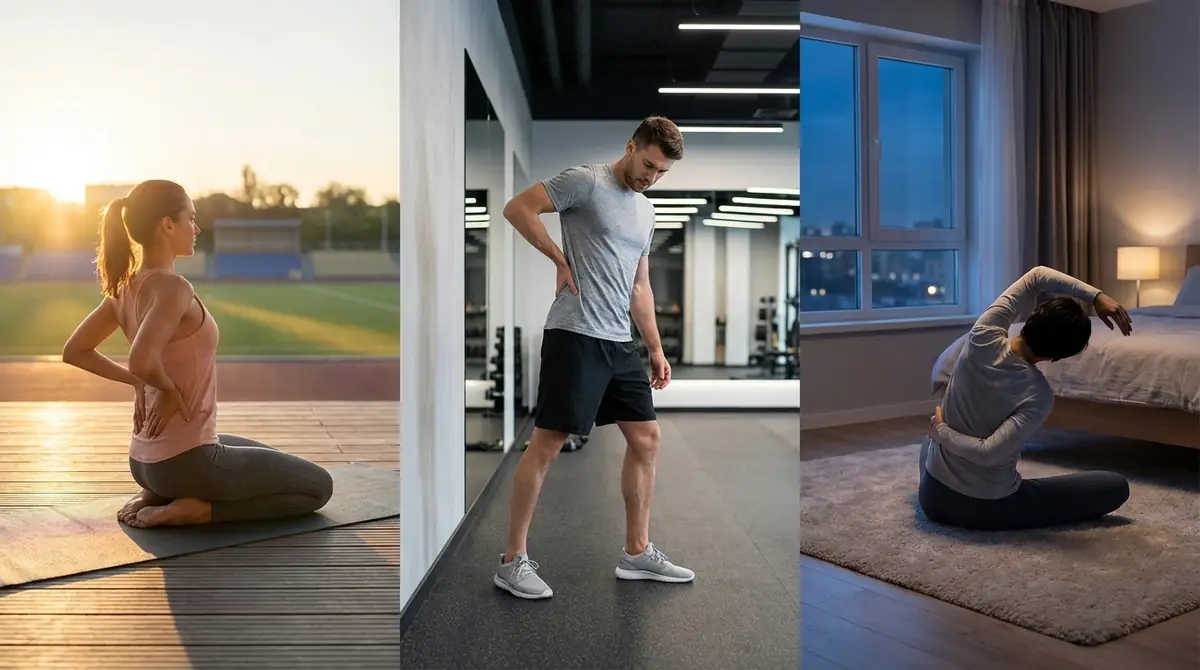 シーン別|練習前・練習後・就寝前の腰痛ストレッチメニュー