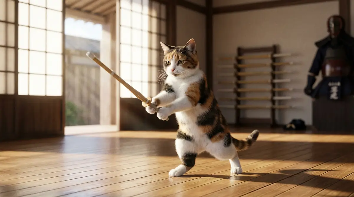 猫が剣道ポーズをとる理由【行動学から解説】