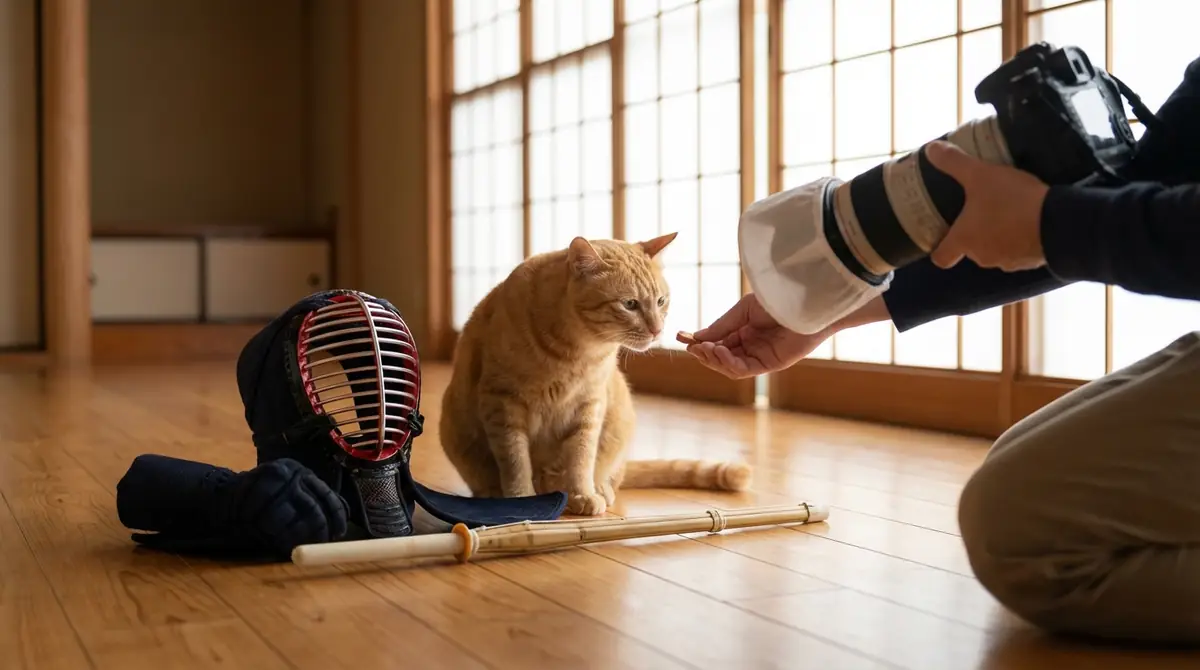 ネコ剣道撮影の注意点【猫のストレスを防ぐ】