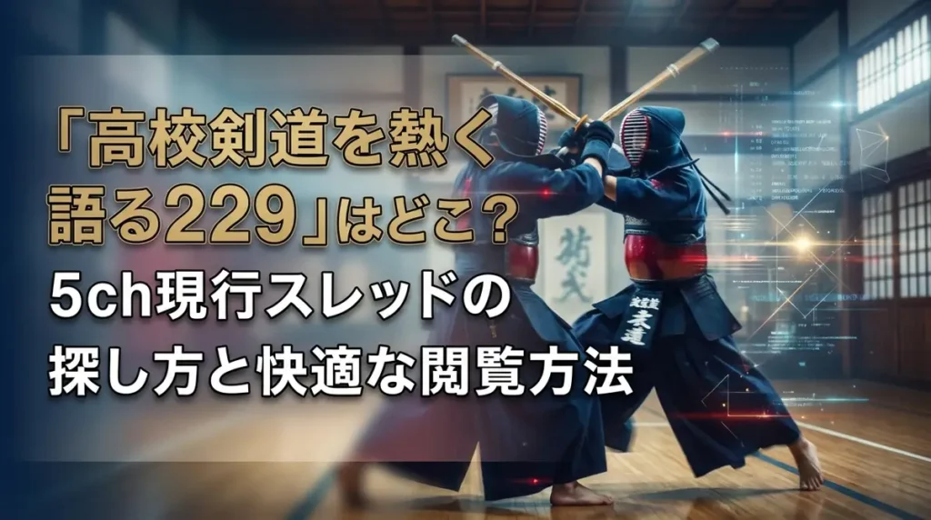 「高校剣道を熱く語る229」はどこ？5ch現行スレッドの探し方と快適な閲覧方法